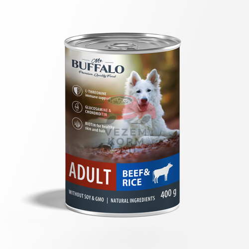 Mr.Buffalo ВЛАЖНЫЙ КОРМ ДЛЯ ВЗРОСЛЫХ СОБАК «ГОВЯДИНА С РИСОМ»