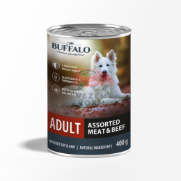 Mr.Buffalo ВЛАЖНЫЙ КОРМ ДЛЯ ВЗРОСЛЫХ СОБАК «МЯСНОЕ АССОРТИ С ГОВЯДИНОЙ»