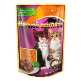 Ночной Охотник Консервы для котят курица в соусе / Ночной охотник