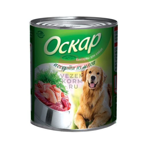 ОСКАР консервы для собак Ассорти из мяса