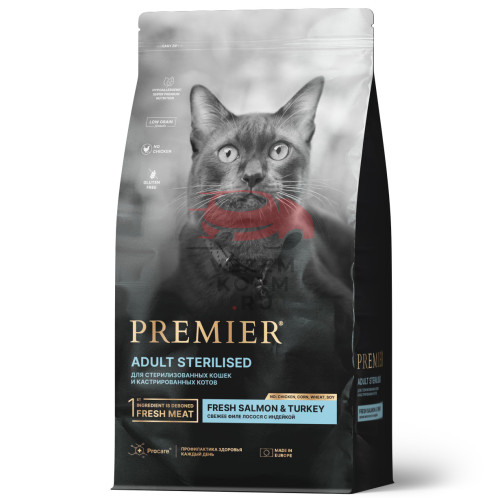 Premier корм для стерилизованных кошек, лосось с индейкой