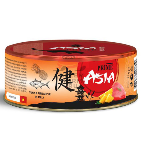 Prime Asia влажный корм для кошек, с тунцом и анансом, кусочки в желе, в консервах