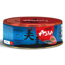 Prime Asia влажный корм для кошек, с тунцом и голубой рыбой, кусочки в желе, в консервах