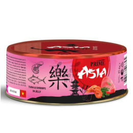 Prime Asia влажный корм для кошек, с тунцом и креветками, кусочки в желе, в консервах