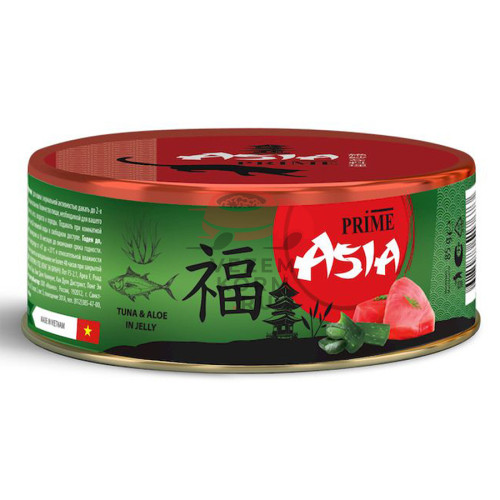 Prime Asia влажный корм для котят, с тунцом и алоэ, кусочки в желе