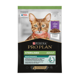 Pro Plan (Проплан)  для стерилизованных кошек и кастрированных котов, утка в соусе