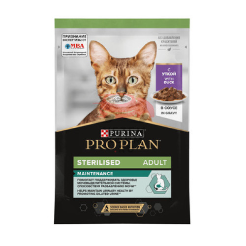 Pro Plan (Проплан)  для стерилизованных кошек и кастрированных котов, утка в соусе