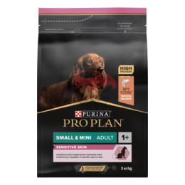 Pro Plan для взрослых собак мелких и карликовых пород с чувствительной кожей, с высоким содержанием лосося