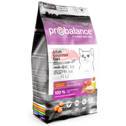 Probalance для кошек с говядиной и ягнёнком, истинное удовольствие