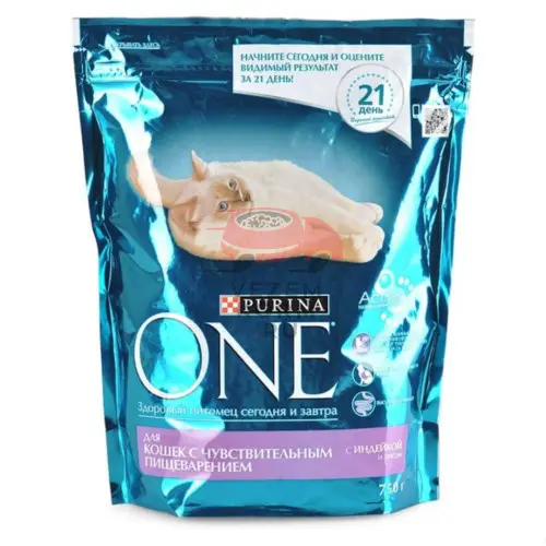 Purina One (Пурина Ван)  КОРМ ДЛЯ КОШЕК С ЧУВСТВИТЕЛЬНЫМ ПИЩЕВАРЕНИЕМ