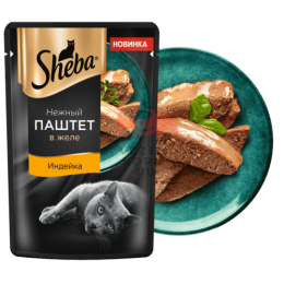 Sheba паучи для кошек паштет из индейки