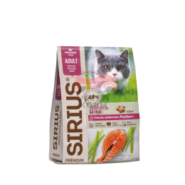Sirius  (Сириус) Лосось и рис для взрослых кошек
