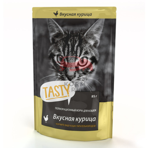 Tasty паучи с курицей в желе для кошек