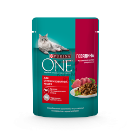Влажный корм Purina ONE® для стерилизованных кошек, с говядиной и морковью