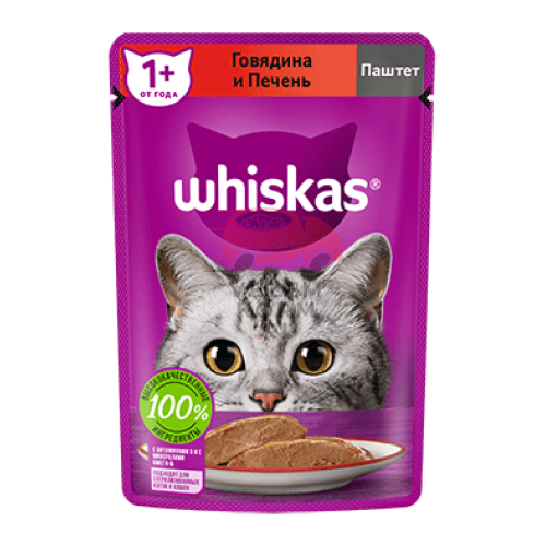 Whiskas (Вискас)  Мясной паштет из говядины с печенью