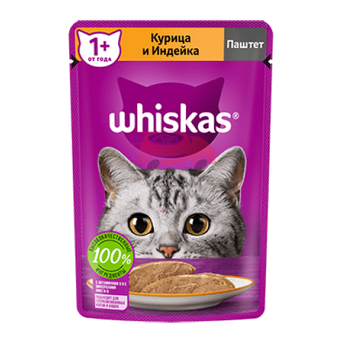 Whiskas  (Вискас) Мясной паштет из курицы с индейкой