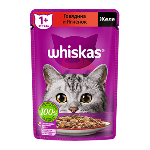 Whiskas  (Вискас) Желе с говядиной и ягненком