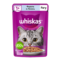 Whiskas (Вискас)  влажный корм для кошек, рагу с форелью и лососем