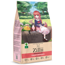 Zilli LIGHT/STERILIZED ИНДЕЙКА С УТКОЙ ДЛЯ ВЗРОСЛЫХ КОШЕК, СТРАДАЮЩИХ ЛИШНИМ ВЕСОМ И СТЕРИЛИЗОВАННЫХ