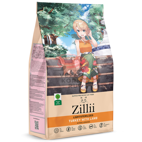 Zilli LIGHT/STERILIZED ИНДЕЙКА С ЯГНЕНКОМ ДЛЯ ВЗРОСЛЫХ КОШЕК, СТРАДАЮЩИХ ЛИШНИМ ВЕСОМ И СТЕРИЛИЗОВАННЫХ