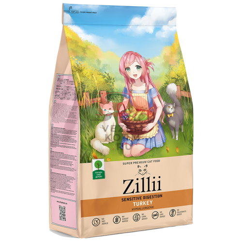 Zilli SENSITIVE DIGESTION ИНДЕЙКА ДЛЯ ВЗРОСЛЫХ КОШЕК С ЧУВСТВИТЕЛЬНЫМ ПИЩЕВАРЕНИЕМ